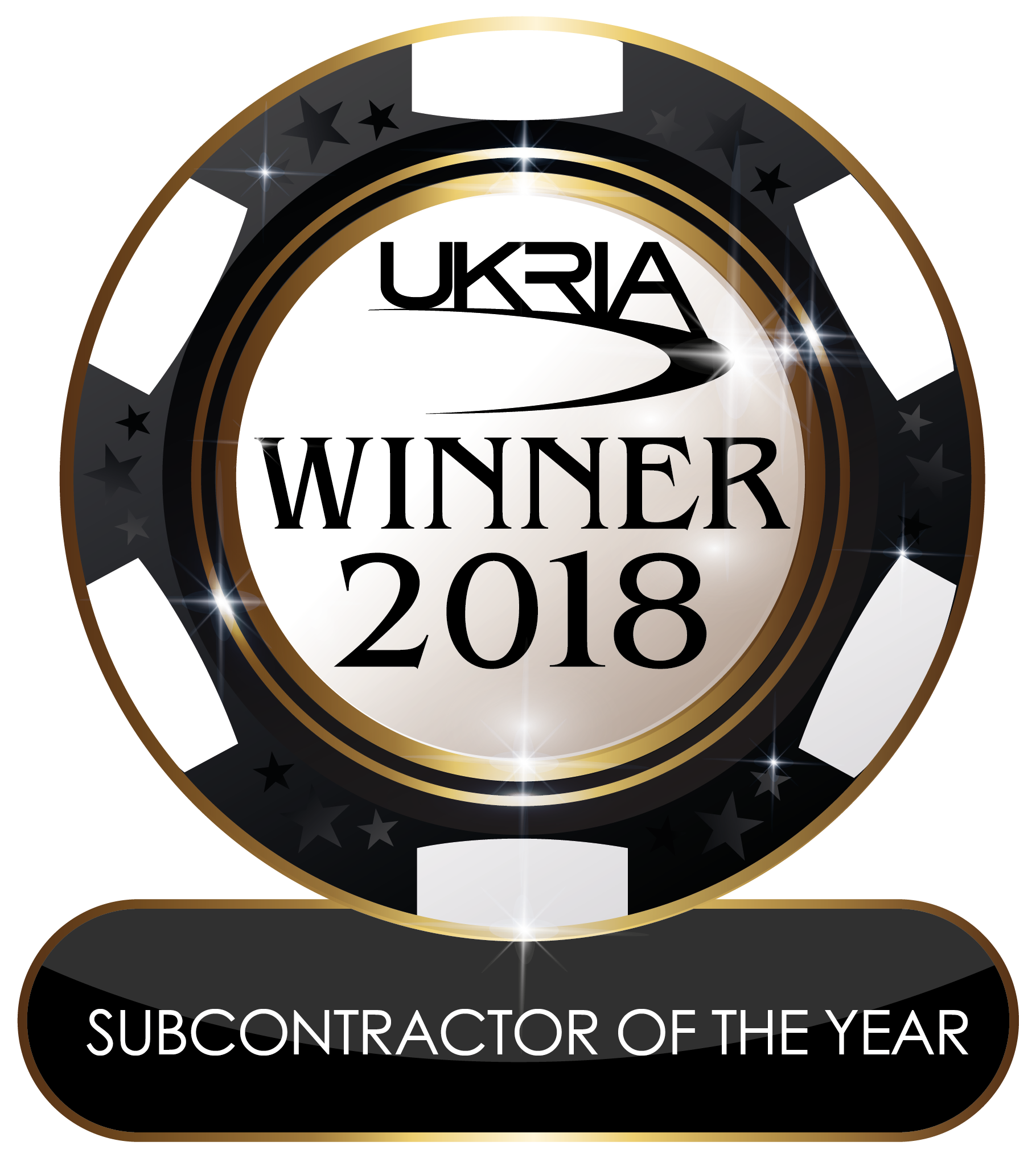 UK RIA Subcontractor Of The Year Winner Award Certificate 2018